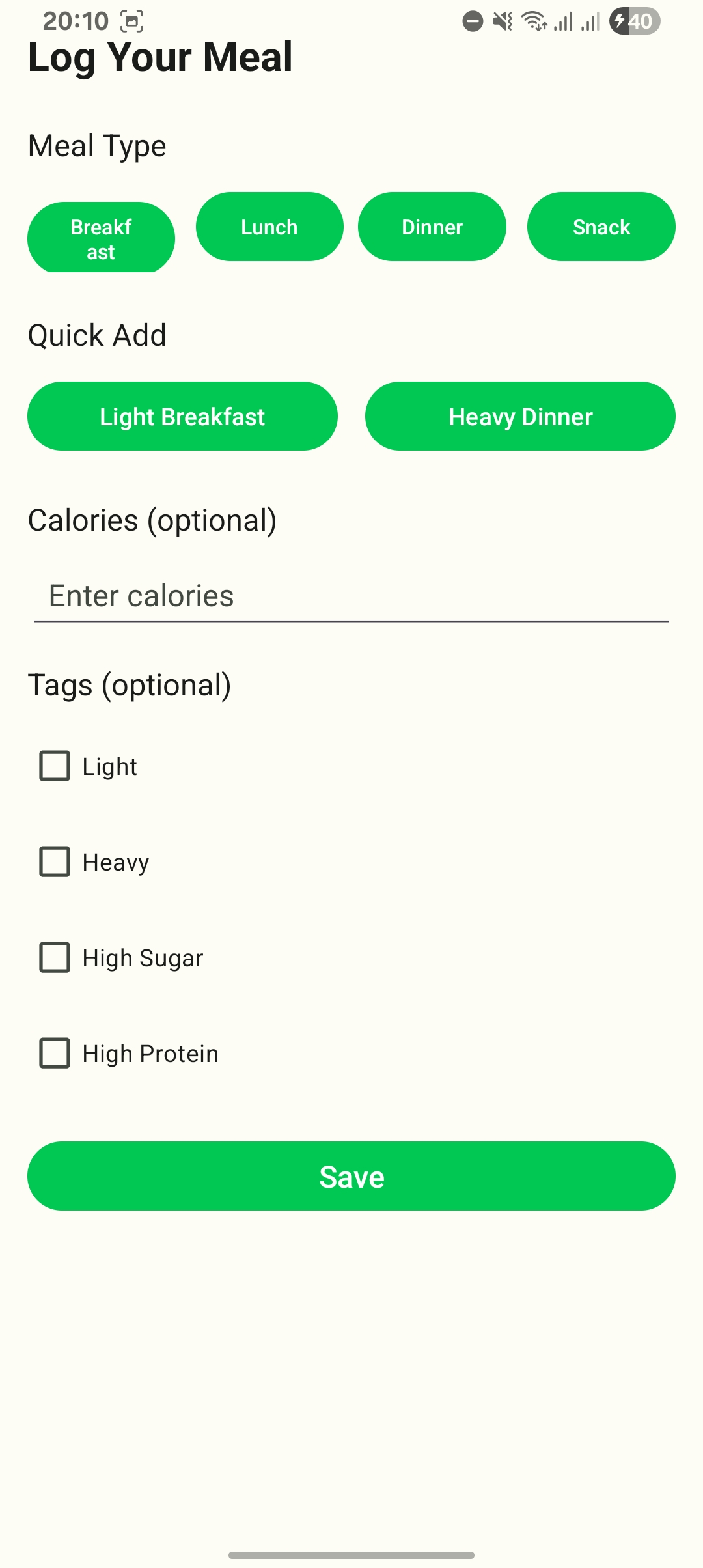 Personal Fitness Logger