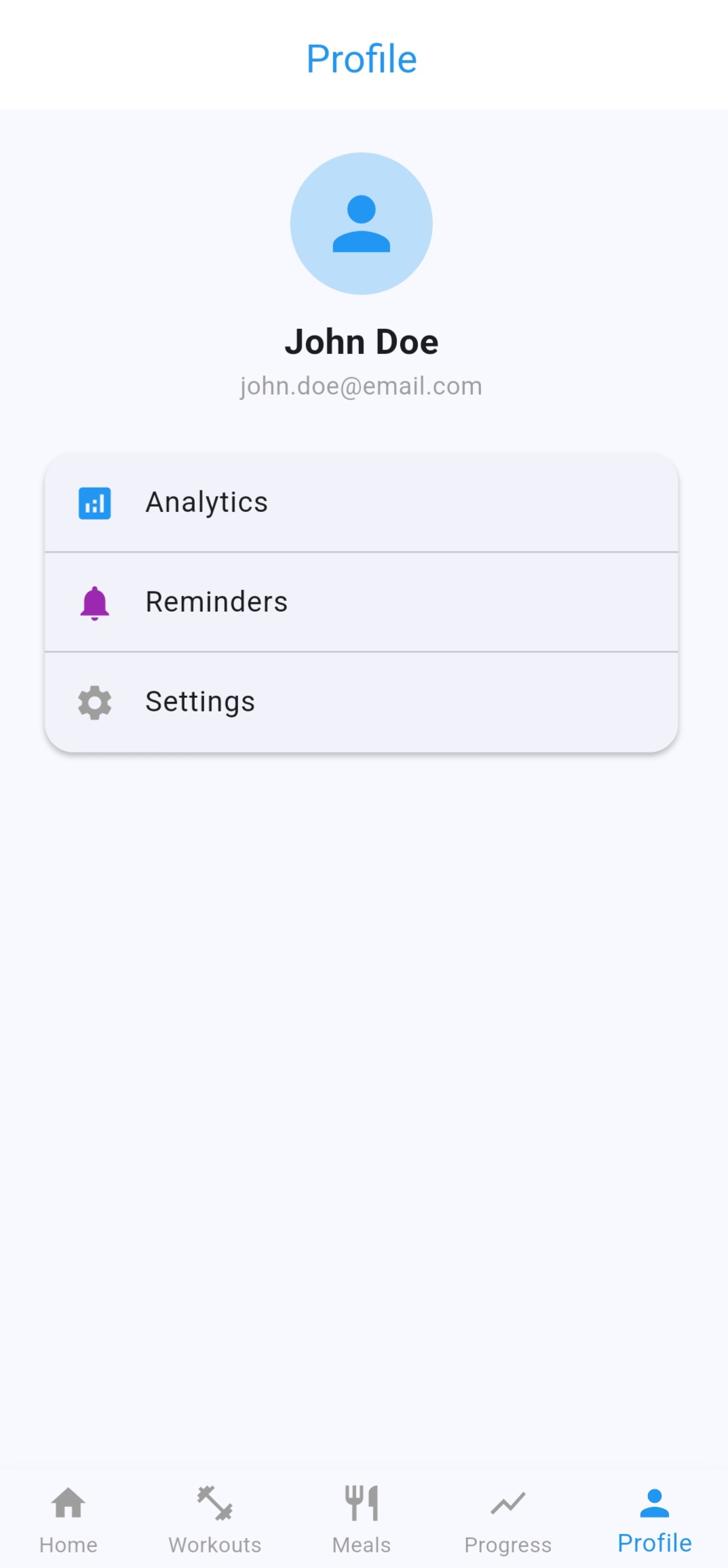 Personal Gym App History